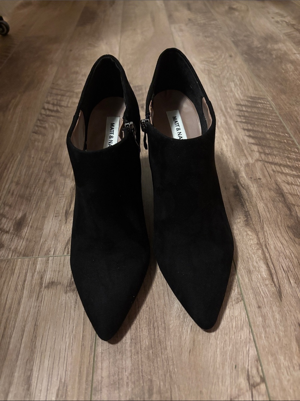Matt & Nat Black Pointed Suede Ankle Booties
